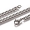 Non-Tarnish Men's Cuban Link Chain Necklaces, Fashionable 201 Stainless Steel Necklaces, with Lobster Claw Clasps, Stainless Steel Color, 24 inch(61cm), 4.5x2mm