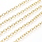 Brass Cable Chains, Soldered, with Spool, Flat Oval, Long-Lasting Plated, Real 18K Gold Plated, 5x3.5x0.7mm, about 32.8 Feet(10m)/roll