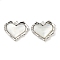 Brass Micro Pave Clear Cubic Zirconia Pendants, Cadmium Free & Nickel Free & Lead Free, with Shell, Heart Charms, Real Platinum Plated, 14.5x16.5x2.5mm, Hole: 1.2mm