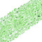 Transparent Glass Beads Strands, Triangle, Faceted, Pale Green, 3~3.5x4~4.5x4~4.5mm, Hole: 0.8mm, about 121~131pcs/strand, 14.37~15.35 inch(36.5~39cm)