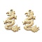PVD Vacuum Plating 304 Stainless Steel Pendants, Dragon Charm, Real 18K Gold Plated, 26.5x16.5x2.5mm, Hole: 1.8mm