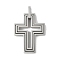 304 Stainless Steel Pendants, Anti-Tarnish, Cross Charm, Stainless Steel Color, 37x24x3.5mm, Hole: 2x4.5mm
