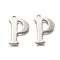 Non-Tarnish 201 Stainless Steel Pendants, Letter P, Stainless Steel Color, 28.5x19x2mm, Hole: 2mm