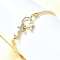 Brass Micro Pave Clear Cubic Zirconia Link Bracelets for Women, Butterfly, Real 18K Gold Plated, 7-3/4 inch(19.6cm)