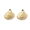 304 Stainless Steel Charms, Shell Charms, Ion Plating(IP), Real 14K Gold Plated, 15x14x2.5mm, Hole: 1.2mm