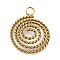 304 Stainless Steel Pendants, Spiral Charm, Golden, 21.5x16.5x1mm, Hole: 2.5mm