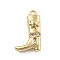 Brass Micro Pave Clear Cubic Zirconia Pendants, Cadmium Free & Nickel Free & Lead Free, Western Cowboy Shoes, Golden, 17x10x5mm, Hole: 1.2mm