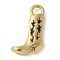 304 Stainless Steel Enamel Pendants, Boots Charms, Real 18K Gold Plated, Black, 21.5x12.5x4mm, Hole: 2.8x3mm