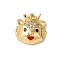 Brass Micro Pave Cubic Zirconia Pendants, Cadmium Free & Nickel Free & Lead Free, Dolls, Real 18K Gold Plated, 11.5x11x5mm, Hole: 1mm
