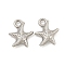 Non-Tarnish 304 Stainless Steel Pendants, Starfish Charm, Stainless Steel Color, 16x13x3mm, Hole: 2.5mm