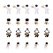 40Pcs 4 Style Baking Painted Alloy Pendants, Astronaut, Golden, 10pcs/Style