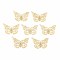 Rack Plating 201 Stainless Steel Filigree Pendants, Etched Metal Embellishments, Nickel Free, Butterfly, Real 18K Gold Plated, 19x26x0.4mm, Hole: 1.2mm