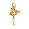 Rack Plating Brass & Clear Cubic Zirconia Pendants, Cadmium Free & Lead Free, Long-Lasting Plated, Butterfly fairy, with Jump Ring, Real 18K Gold Plated, 18.5x10x2mm, Hole: 5mm