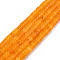 Natural White Jade Beads Strands, Dyed, Heishi Beads, Flat Round/Disc, Orange, 4x2mm, Hole: 1mm, about 169~171pcs/strand, 15.08 inch~15.28 inch(38.3~38.8cm)