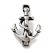 Retro 304 Stainless Steel Anchor Links, for Leather Cord Bracelets Making, Antique Silver, 24.5x16x6mm, Hole: 2.3x1.8mm