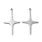 Non-Tarnish 201 Stainless Steel Pendants, Star Charm, Stainless Steel Color, 32x19x1.5mm, Hole: 1.4mm