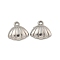 Non-Tarnish 304 Stainless Steel Pendants, Shell Shape Charms, Stainless Steel Color, 13x13x3.5mm, Hole: 2mm