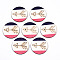 Printed Natural Poplar Wood Pendants, Laser Cut Wood Shapes, Flat Round with Fishbone, Colorful, 49.5x3mm, Hole: 2mm