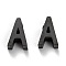 304 Stainless Steel Charms, Alphabet, Electrophoresis Black, Letter.A, 8x5x3mm, Hole: 1.8mm