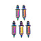 Rainbow Color Alloy Pendants, Cadmium Free & Nickel Free & Lead Free, Syringe Shaped, 31x8.5x2.5mm, Hole: 1.6mm