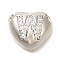 Rack Plating Brass Micro Pave Cubic Zirconia Pendants, Cadmium Free & Lead Free, Heart with Letter A~Z Charms, Platinum, Letter W, 14.5x16x6mm, Hole: 3mm
