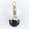 Natural Amethyst Pendants, with Alloy Findings, Antique Silver, Snowcone, 29.5x12.5mm, Hole: 2.5mm