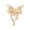 Brass Pendants, Bowknot, Golden, 21x16x4mm, Hole: 2mm