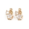 Brass Micro Pave Cubic Zirconia Charms, Star with Heart, Real 18K Gold Plated, 13x8.5x4.5mm, Hole: 1.2mm