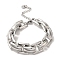 Non-Tarnish 304 Stainless Steel Rectangle Link Chain Bracelet, Stainless Steel Color, 6-3/4 inch(17cm), Wide: 14mm