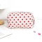 Polyester Wallet, Makeup Bag, with Zipper, Rectangle, Heart, White, 170x80x90mm