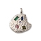 Brass Micro Pave Cubic Zirconia Pendants, Nuggets, Long-Lasting Plated, Cadmium Free & Lead Free, Rack Plating, Platinum, 20x17.5x2mm, Hole: 3.5x2.5mm