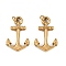 304 Stainless Steel Pendants, with Jump Ring, Ion Plating(IP), Boat Anchor Charm, Real 18K Gold Plated, 30.5x19.5x4mm, Hole: 3.8mm
