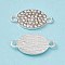 Alloy Connector Charms, Horse Eye Links, with Crystal AB Rhinestones, Silver, 11.5x21.5x2.5mm, Hole: 2mm