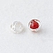 Brass Bead Frames, Hollow, Half Round with Star, Silver, 9.5x5mm, Hole: 0.8mm