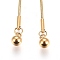 Adjustable 304 Stainless Steel Lariat Necklaces, Slider Necklaces, with Snake Chains, Round, Golden, 26.77 inch(68cm)