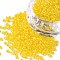 12/0 Grade A Round Glass Seed Beads, Transparent Colours Rainbow, Yellow, 12/0, 2x1.5mm, Hole: 0.9mm, about 30000pcs/bag