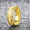 201 Stainless Steel Finger Rings for Unisex, Golden, US Size 10(19.8mm)