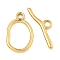 304 Stainless Steel Toggle Clasps, Oval, Real 18K Gold Plated, Oval: 25x15x2.5mm, Hole: 3mm, Bar: 9x28.5x2.5mm, Hole: 3.3mm