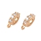 Brass Micro Pave Clear Cubic Zirconia Tube Bails, Nickel Free, Golden, 10x6x2mm, Hole: 1.2mm