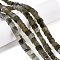 Natural Labradorite Beads Strands, Cube, 6~7x6~6.5x6~6.5mm, Hole: 1mm, about 60~61pcs/strand, 15~15.366''(38.1~39cm)