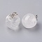 Natural Quartz Crystal Pendants, with Alloy Finding, Apple, Platinum, 23x20mm, Hole: 2.5x5mm
