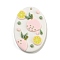 Geometrical Shape with Fruit Handmade Polymer Clay Pendants, Oval, 35x25x4.5mm, Hole: 1.8mm