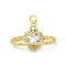 Brass Micro Pave Cubic Zirconia Pendants, Cadmium Free & Lead Free, Heart, Real 16K Gold Plated, 18.5x24.5x6.2mm
