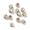 Rack Plated Brass Beads, Long-Lasting Plated, Lead Free & Nickel Free & Cadmium Free, Round with Textured, Platinum, 3x2.5mm, Hole: 1.5mm