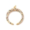 Rack Plating Brass Micro Pave Cubic Zirconia Pendants, Long-Lasting Plated, Cadmium Free & Lead Free, Double Horn/Crescent Moon, Real 18K Gold Plated, 28x26x3mm, Hole: 3mm
