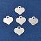 Brass Charms, Cadmium Free & Lead Free, Heart, 7x7.5x0.2mm, Hole: 1mm