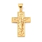 304 Stainless Steel Pendants, Cross with Jesus Charms, Ion Plating(IP), Golden, 38x25x4.5mm, Hole: 8.5x5.6mm
