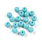 Opaque Solid Color Glass Beads, Round, Dark Turquoise, 4.5mm, Hole: 0.9~1mm
