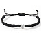304 Stainless Steel Heart with Letter Bead Braided Bead Bracelets, Adjustable Nylon Cord Braided Bracelets for Couple Friendship, Platinum, Letter K, 7-7/8 inch(20cm), Inner Diameter: 11 inch(28cm)