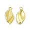 Rack Plating Alloy Pendants, Leaf Charm, Light Gold, 22x10x2.4mm, Hole: 1.8mm